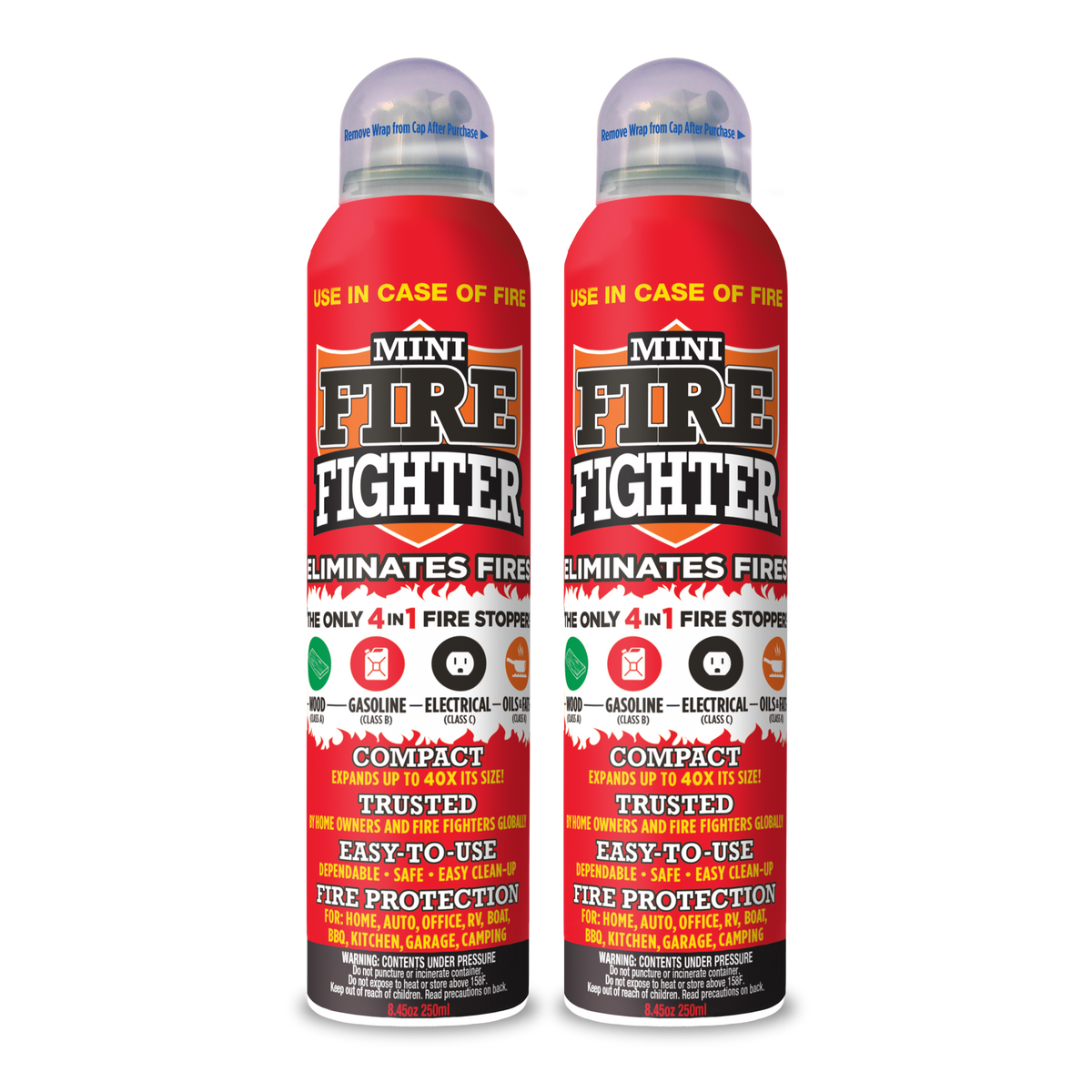 Mini Firefighter 2 pack. Eliminates more fire types. Easy, non toxic ...